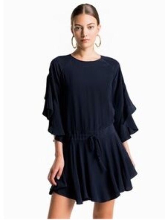 A.L.C. Dresses & Skirts - A.L.C. Cannon Draped-sleeves Silk Mini Dress In Midnight 10
